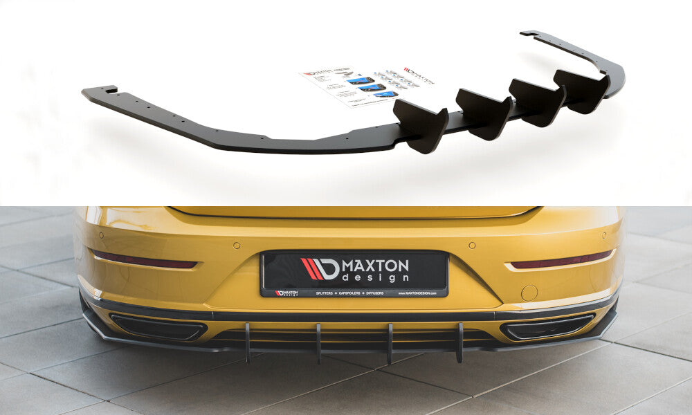 Street Pro Heckansatz Diffusor passend für VW Arteon R-Line Limousine / Shooting Brake Mk1 schwarz matt
