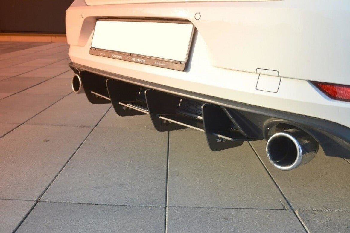 Street Pro Heckansatz Diffusor passend für VW Golf 7 GTI FL schwarz matt