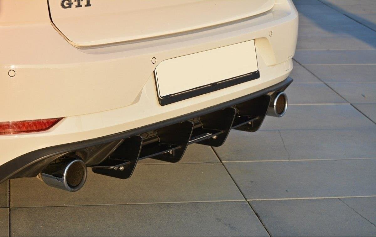 Street Pro Heckansatz Diffusor passend für VW Golf 7 GTI FL schwarz matt