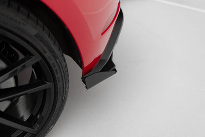 Street Pro Heckansatz Diffusor passend für VW Golf 7 R FL roter Kern + Hochglanz Flaps