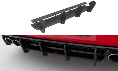 Street Pro Heckansatz Diffusor passend für VW Golf 7 R FL roter Kern