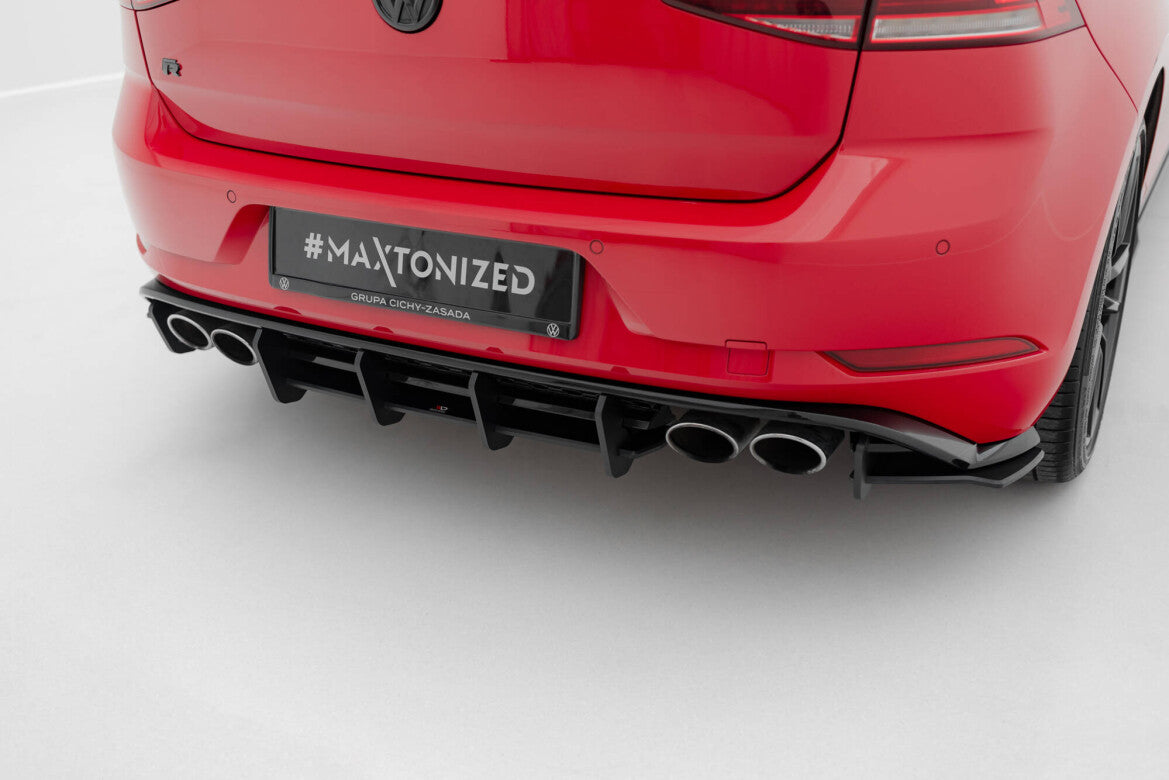 Street Pro Heckansatz Diffusor passend für VW Golf 7 R FL roter Kern
