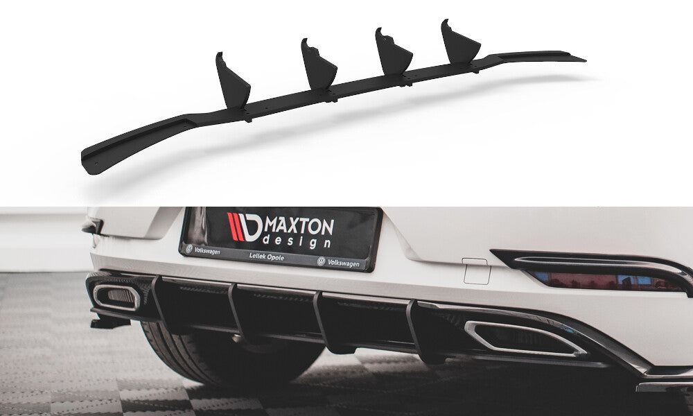 Street Pro Heckansatz Diffusor passend für VW Golf R-Line Mk 7 FL schwarz matt