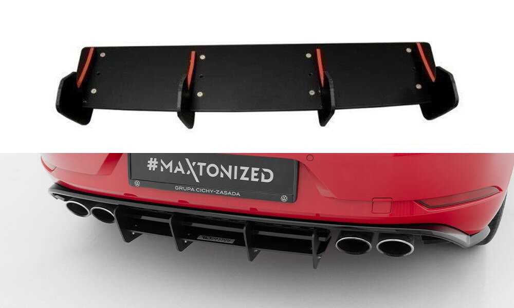 Street Pro Heckansatz Diffusor passend für VW Golf R Mk7 FL schwarz matt