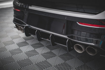 Street Pro Heckansatz Diffusor passend für VW Golf R Mk8 roter Kern