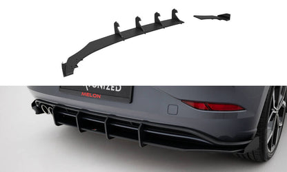 Street Pro Heckansatz Diffusor passend für VW Polo GTI Mk6 FL schwarz matt + Hochglanz Flaps