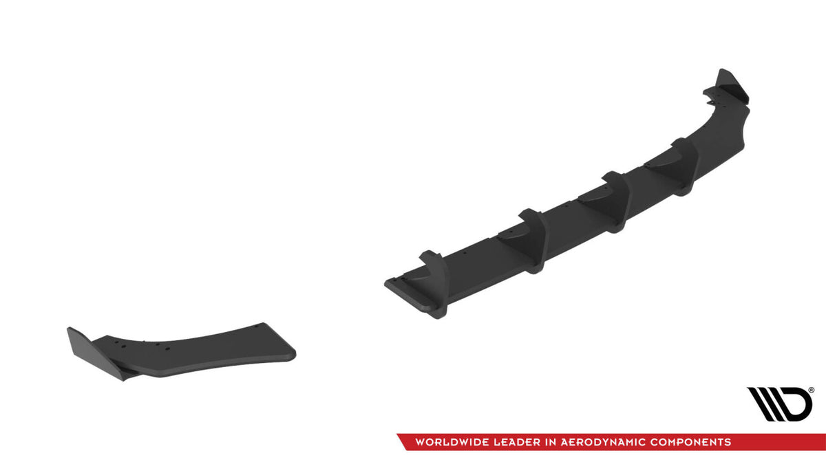 Street Pro Heckansatz Diffusor passend für VW Polo GTI Mk6 FL schwarz matt + Hochglanz Flaps