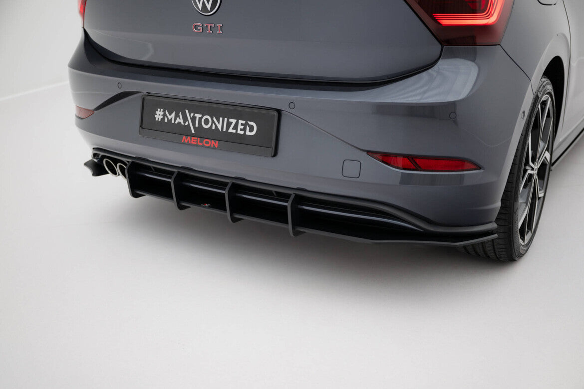 Street Pro Heckansatz Diffusor passend für VW Polo GTI Mk6 FL schwarz matt