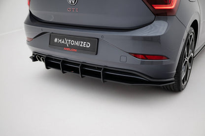 Street Pro Heckansatz Diffusor passend für VW Polo GTI Mk6 FL schwarz matt