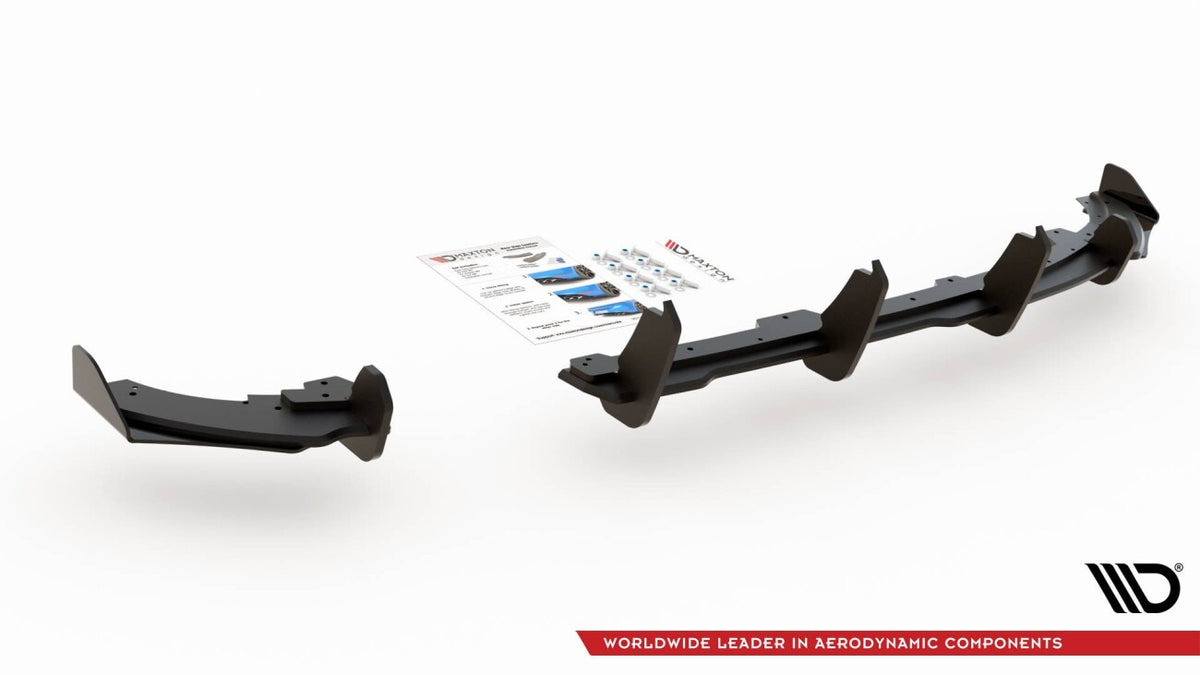 Street Pro Heckansatz Diffusor passend für VW Polo GTI Mk6 schwarz matt + Hochglanz Flaps
