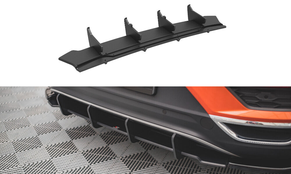 Street Pro Heckansatz Diffusor passend für VW T-Roc Mk1 schwarz matt