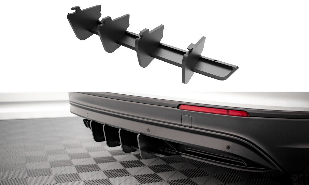 Street Pro Heckansatz Diffusor passend für VW Tiguan Mk2 schwarz-rot