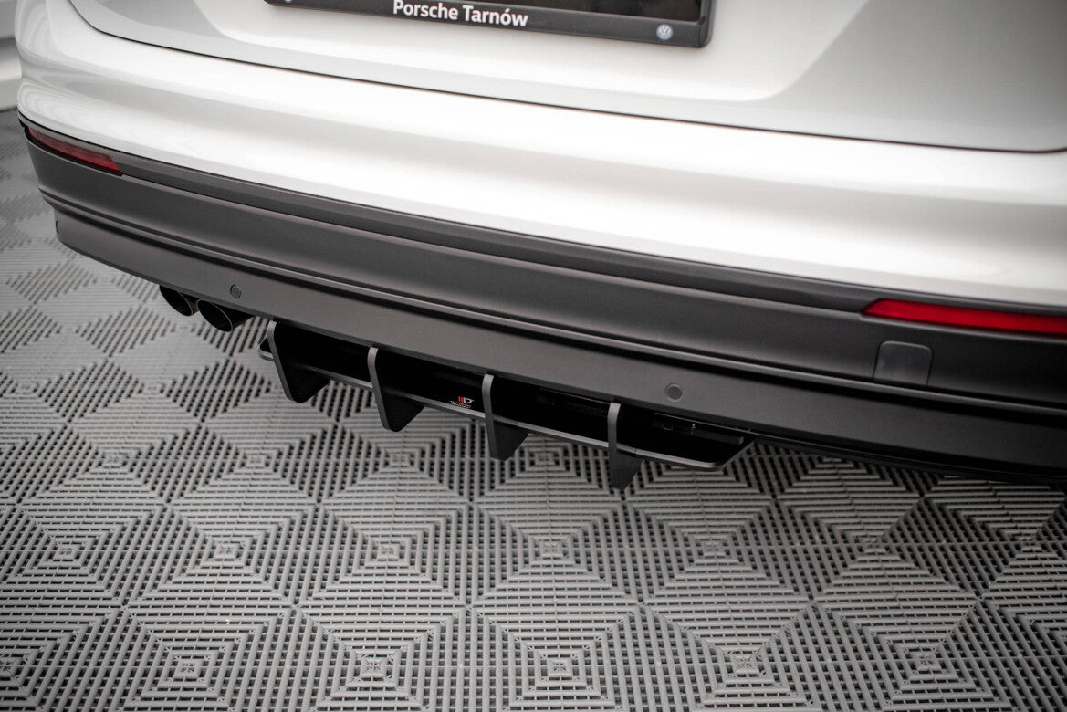 Street Pro Heckansatz Diffusor passend für VW Tiguan Mk2 schwarz-rot