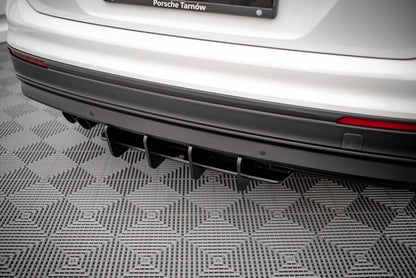 Street Pro Heckansatz Diffusor passend für VW Tiguan Mk2 schwarz-rot