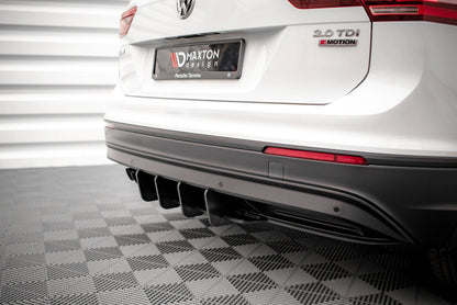 Street Pro Heckansatz Diffusor passend für VW Tiguan Mk2 schwarz-rot