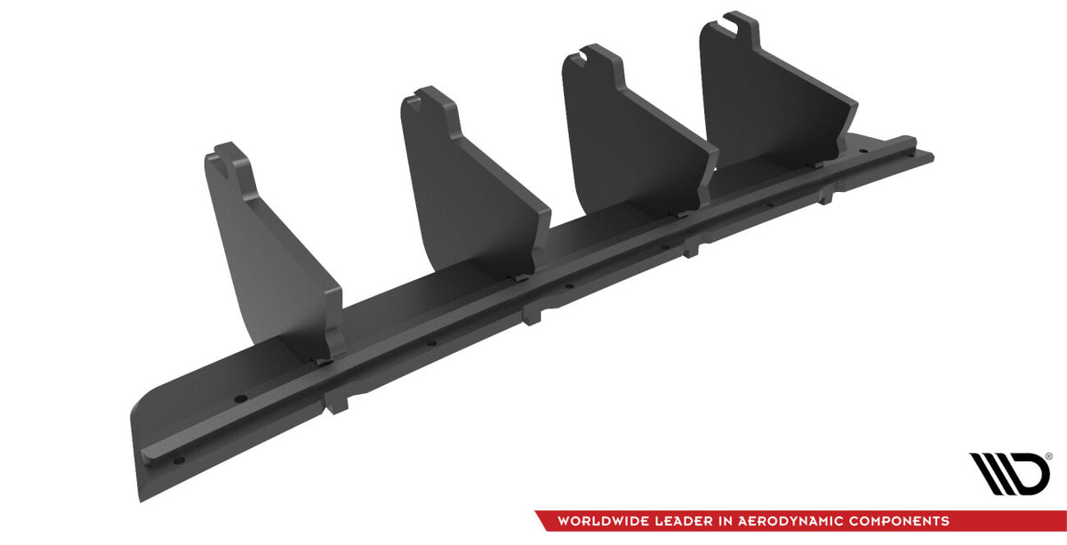 Street Pro Heckansatz Diffusor passend für VW Tiguan Mk2 schwarz-rot