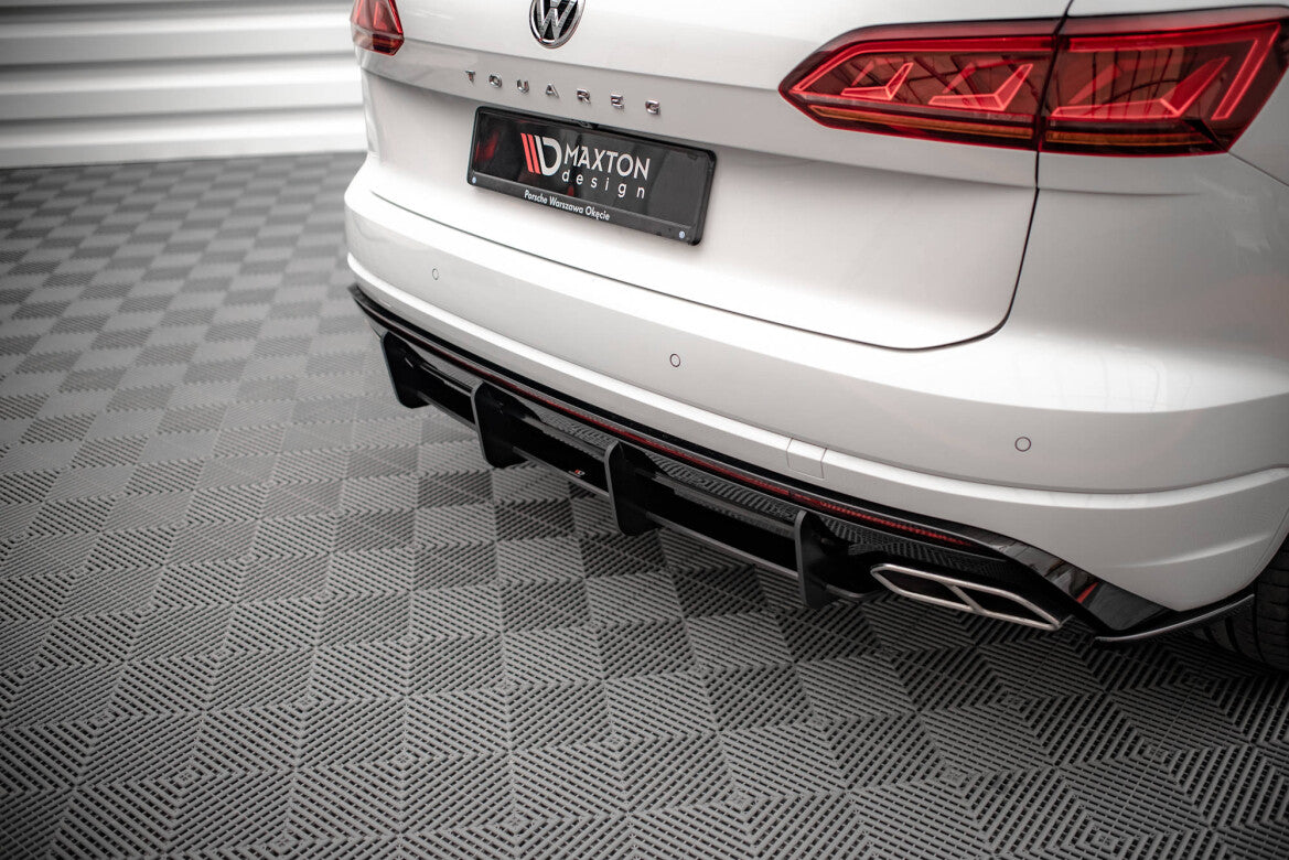 Street Pro Heckansatz Diffusor passend für VW Touareg R-Line Mk3 schwarz-rot