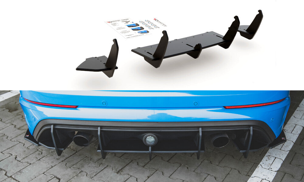Street Pro Heckansatz Diffusor V.1 passend für Ford Focus RS Mk3 schwarz matt