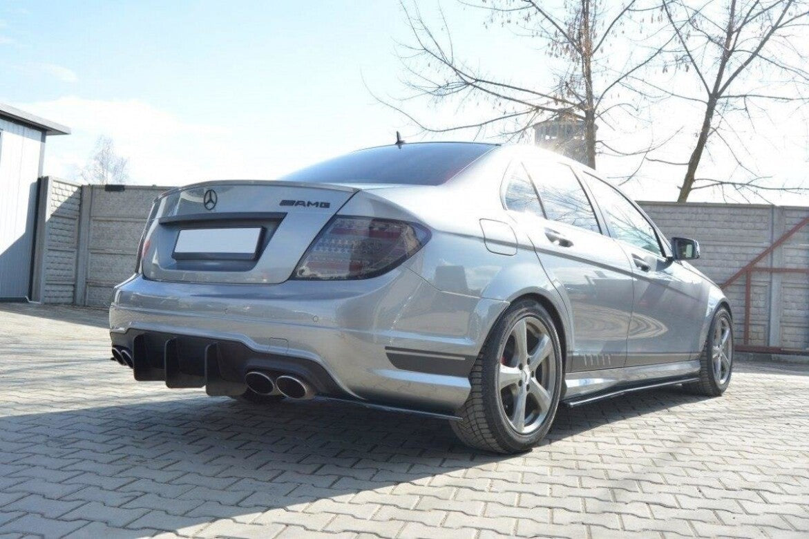 Street Pro Heckansatz Diffusor V.1 passend für Mercedes C W204 AMG-Line (FL) schwarz matt