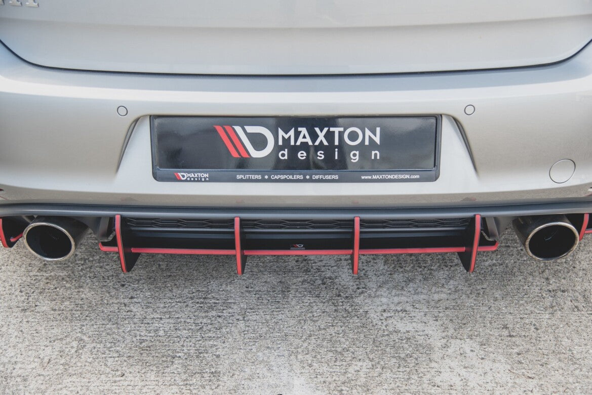 Street Pro Heckansatz Diffusor V.1 passend für VW Golf 7 GTI schwarz matt