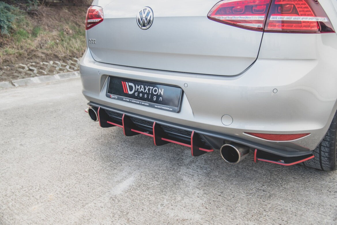 Street Pro Heckansatz Diffusor V.1 passend für VW Golf 7 GTI schwarz matt