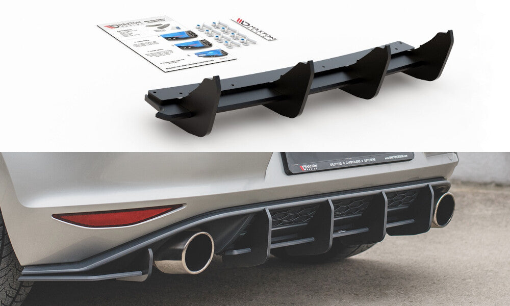 Street Pro Heckansatz Diffusor V.1 passend für VW Golf 7 GTI schwarz matt