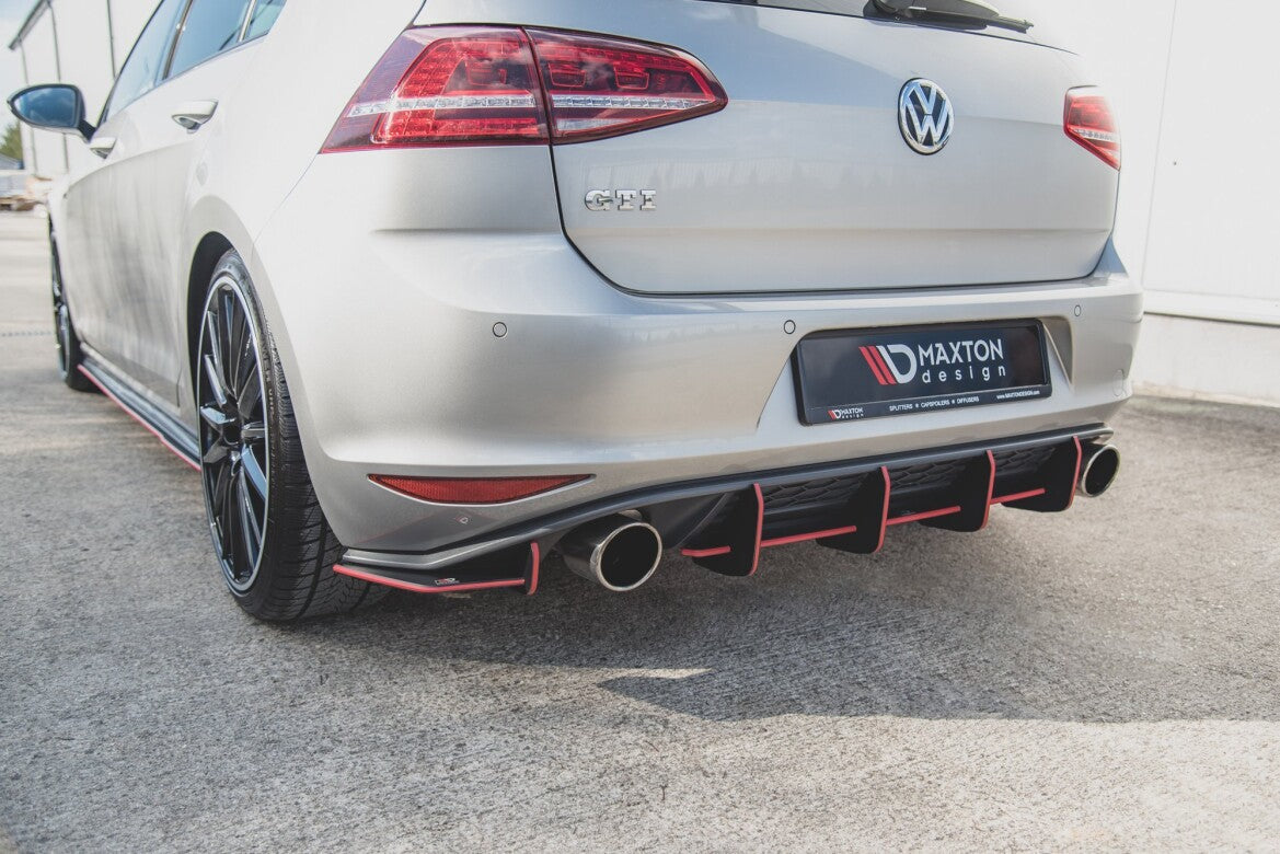 Street Pro Heckansatz Diffusor V.1 passend für VW Golf 7 GTI schwarz matt