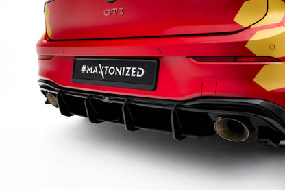 Street Pro Heckansatz Diffusor V.1 passend für VW Golf GTI Clubsport Mk8 FL schwarz matt