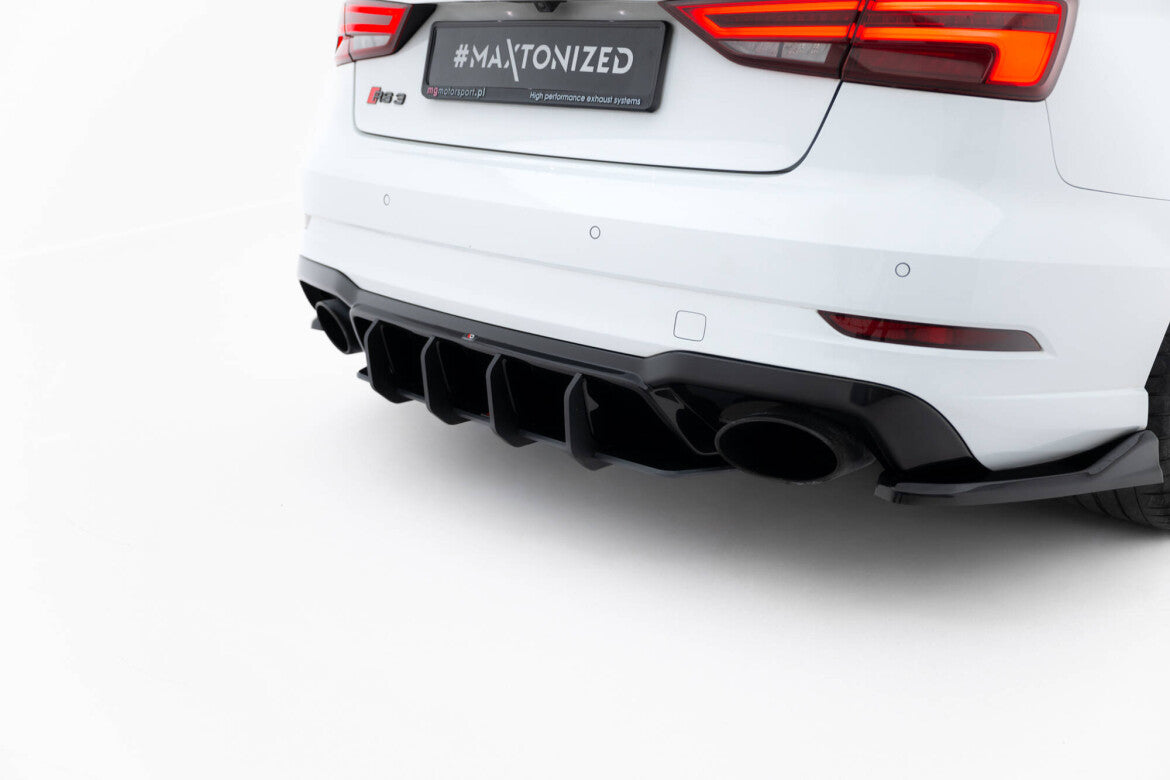Street Pro Heckansatz Diffusor V.2 passend für Audi RS3 Limousine 8V FL schwarz matt