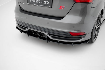 Street Pro Heckansatz Diffusor V.2 passend für Ford Focus ST Mk3 FL schwarz matt