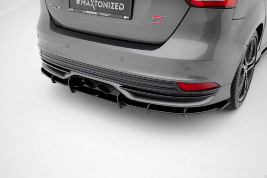 Street Pro Heckansatz Diffusor V.2 passend für Ford Focus ST Mk3 FL schwarz matt