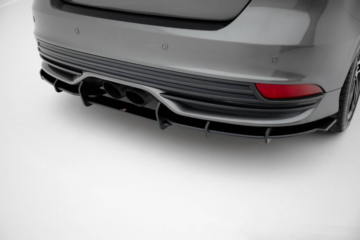 Street Pro Heckansatz Diffusor V.2 passend für Ford Focus ST Mk3 FL schwarz matt