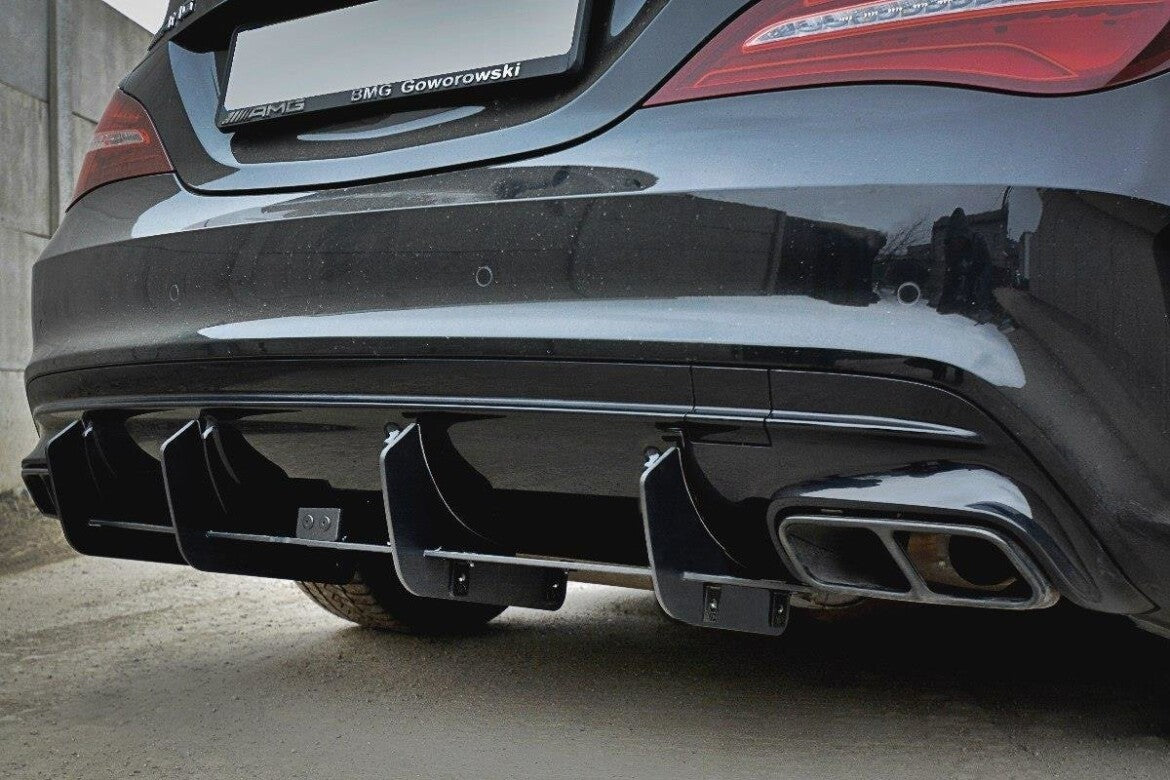 Street Pro Heckansatz Diffusor V.2 passend für Mercedes CLA A45 AMG C117 FL schwarz matt