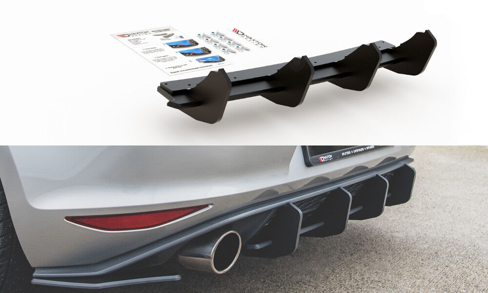 Street Pro Heckansatz Diffusor V.2 passend für VW Golf 7 GTI roter Kern