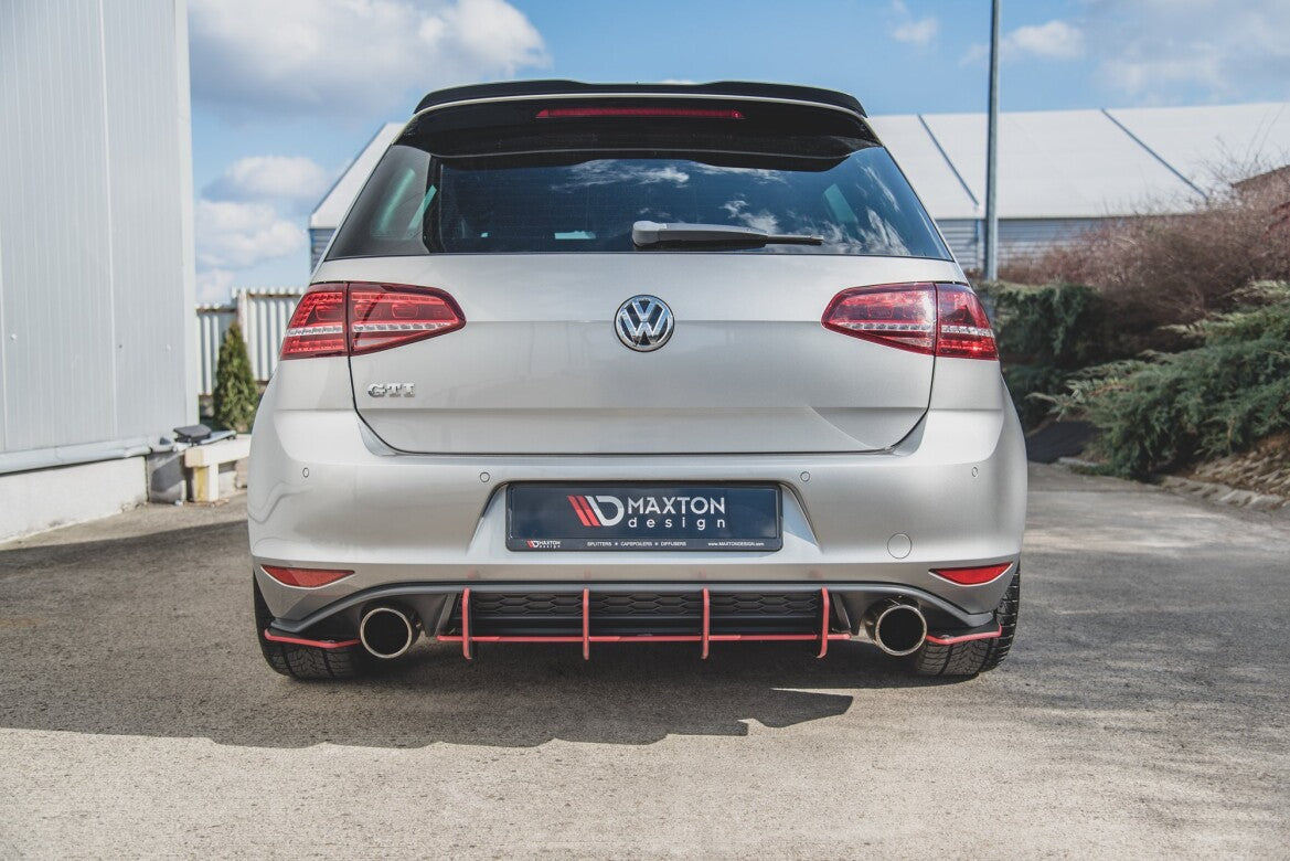 Street Pro Heckansatz Diffusor V.2 passend für VW Golf 7 GTI roter Kern