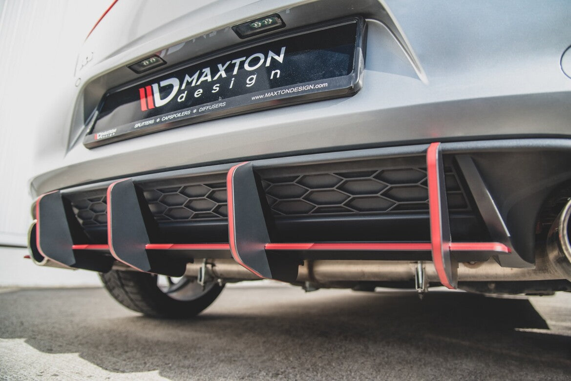 Street Pro Heckansatz Diffusor V.2 passend für VW Golf 7 GTI schwarz matt