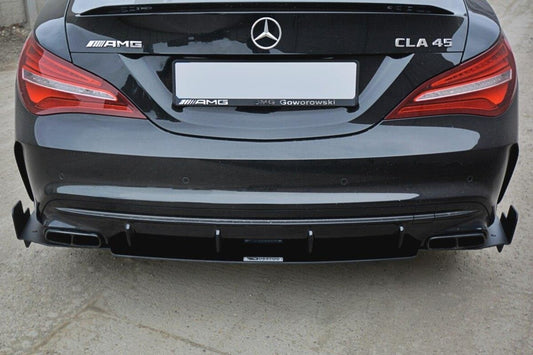 Street Pro Heckansatz Diffusor V.3 passend für Mercedes CLA A45 AMG C117 FL schwarz matt