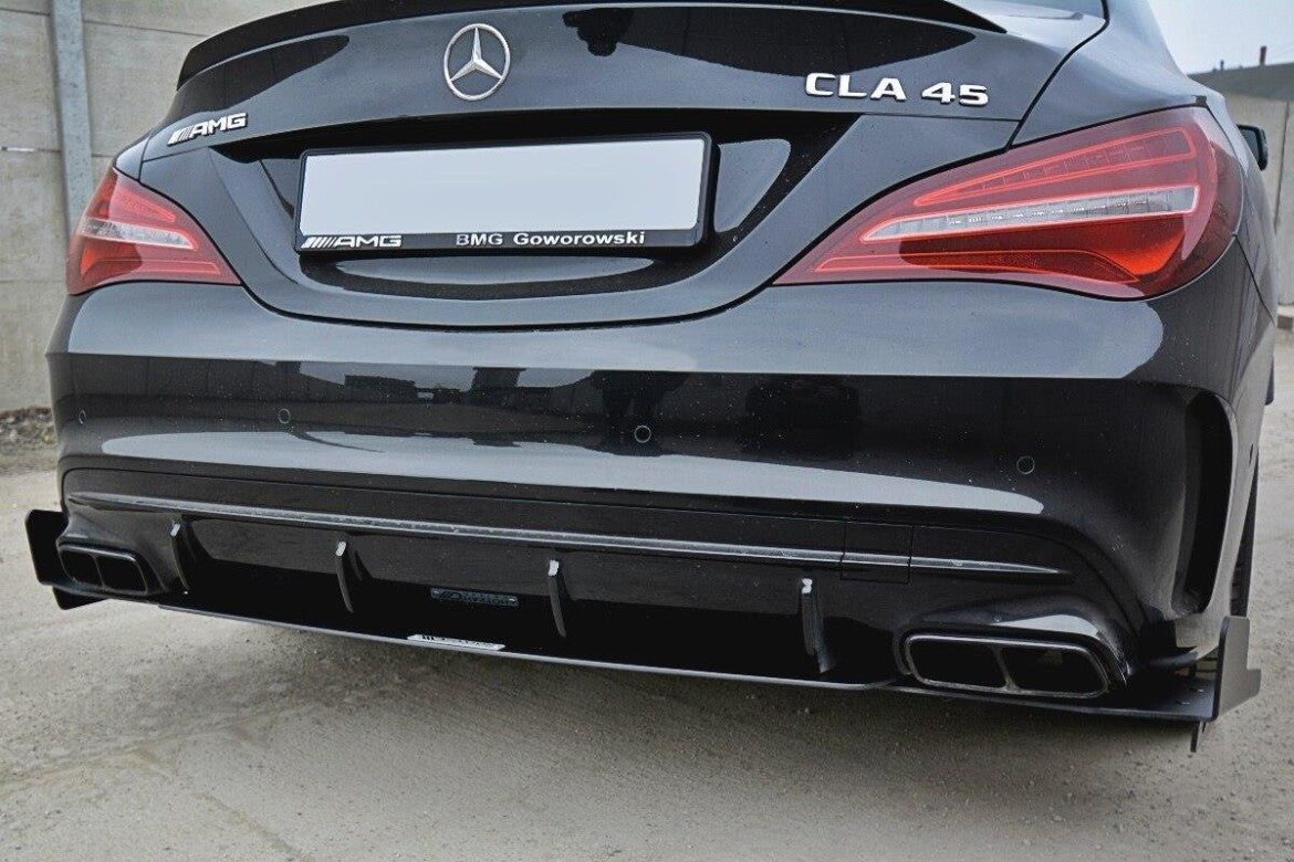 Street Pro Heckansatz Diffusor V.3 passend für Mercedes CLA A45 AMG C117 FL schwarz matt
