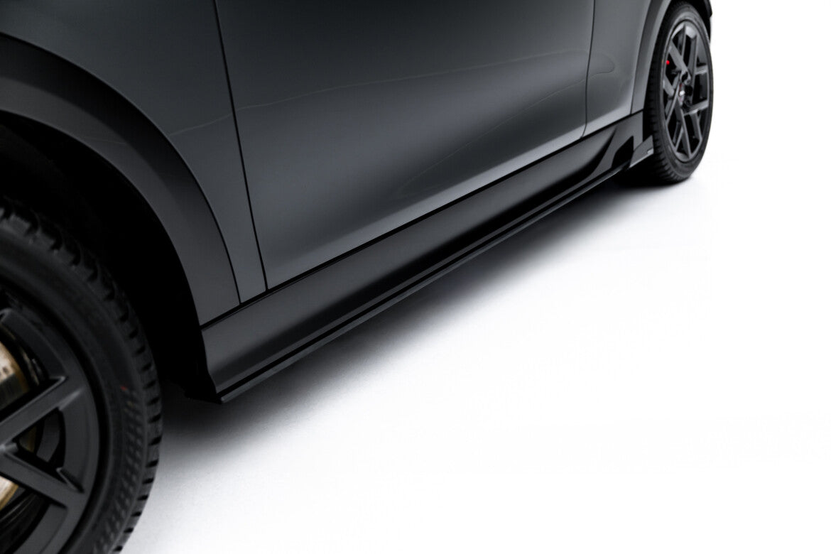 Street Pro Seitenschweller Ansatz (Paar) + Flaps passend für Mini Cooper John Cooper Works F65 schwarz Hochglanz