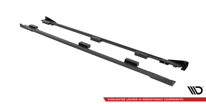 Street Pro Seitenschweller passend für Audi A3 8Y schwarz matt + Hochglanz Flaps