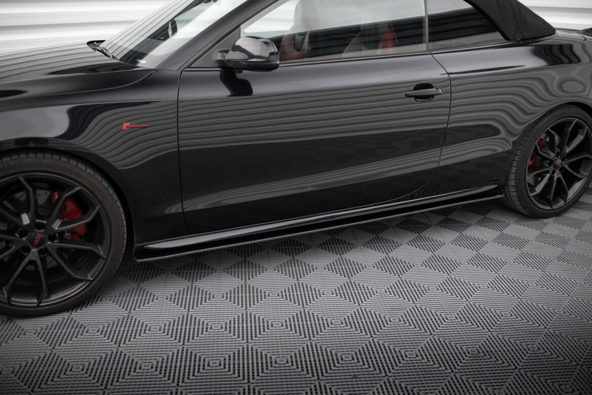 Street Pro Seitenschweller passend für Audi A5 / A5 S-Line / S5 Coupe / Cabrio 8T / 8T FL schwarz matt