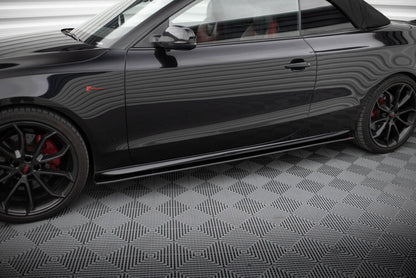 Street Pro Seitenschweller passend für Audi A5 / A5 S-Line / S5 Coupe / Cabrio 8T / 8T FL schwarz matt