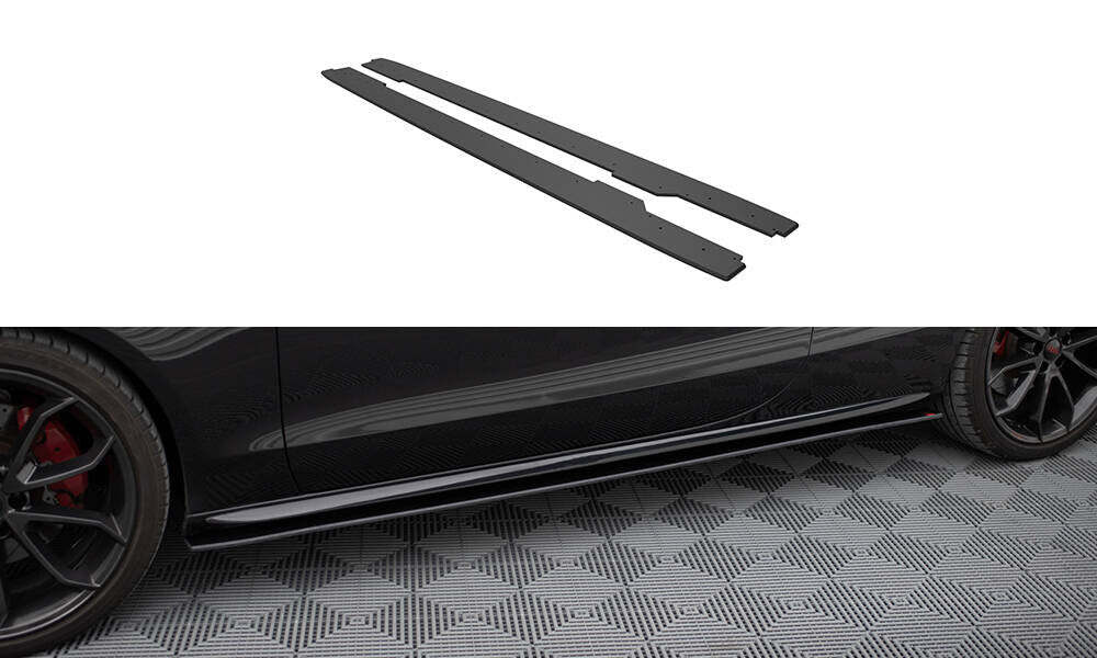 Street Pro Seitenschweller passend für Audi A5 / A5 S-Line / S5 Coupe / Cabrio 8T / 8T FL schwarz matt