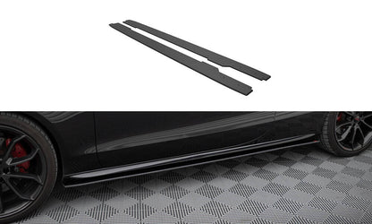 Street Pro Seitenschweller passend für Audi A5 / A5 S-Line / S5 Coupe / Cabrio 8T / 8T FL schwarz matt