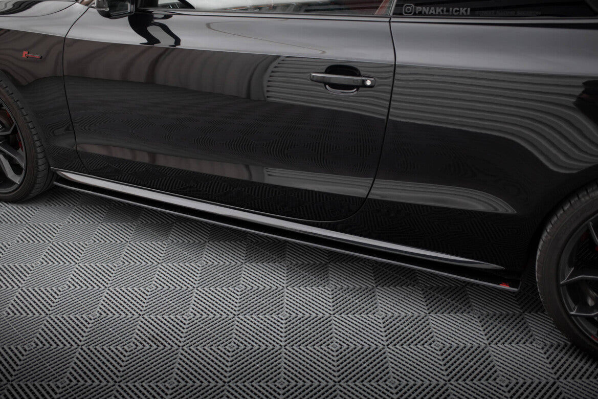 Street Pro Seitenschweller passend für Audi A5 / A5 S-Line / S5 Coupe / Cabrio 8T / 8T FL schwarz matt
