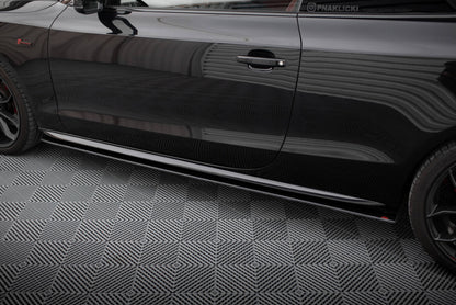 Street Pro Seitenschweller passend für Audi A5 / A5 S-Line / S5 Coupe / Cabrio 8T / 8T FL schwarz matt