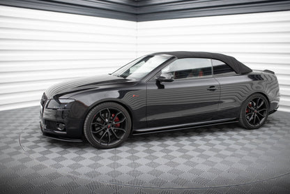 Street Pro Seitenschweller passend für Audi A5 / A5 S-Line / S5 Coupe / Cabrio 8T / 8T FL schwarz matt