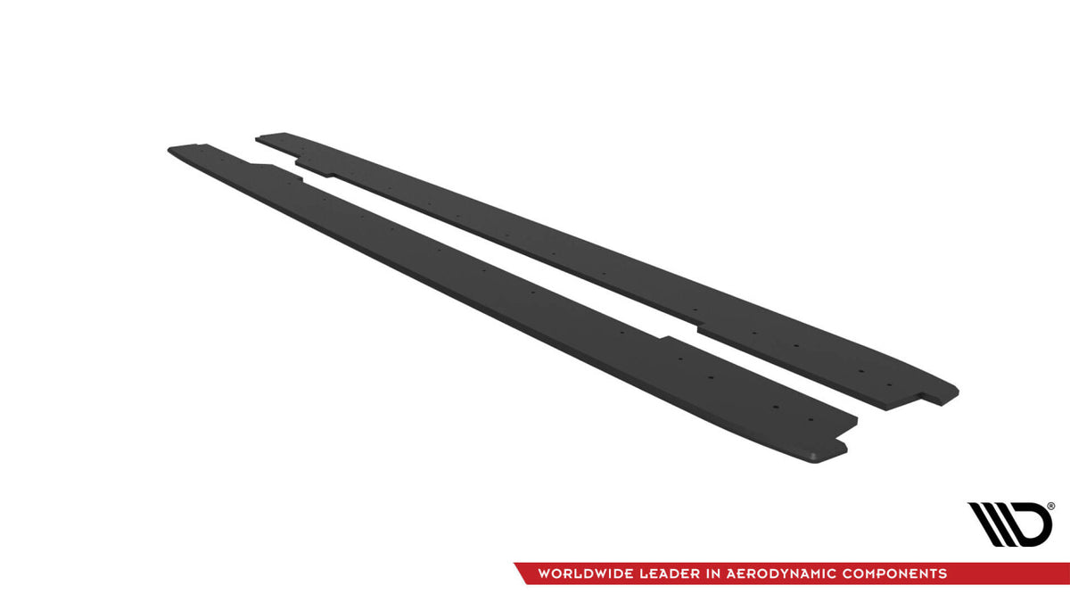 Street Pro Seitenschweller passend für Audi A5 / A5 S-Line / S5 Coupe / Cabrio 8T / 8T FL schwarz matt