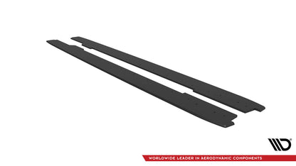 Street Pro Seitenschweller passend für Audi A5 / A5 S-Line / S5 Coupe / Cabrio 8T / 8T FL schwarz matt