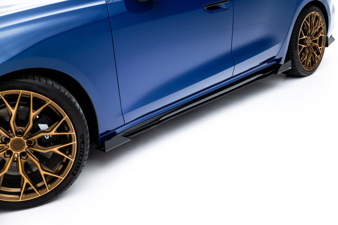 Street Pro Seitenschweller passend für Audi A5 S-Line / S5 Limousine / Avant B10 schwarz matt + Hochglanz Flaps